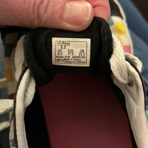 Vans Multi Colored Checkered Skate Athletic Shoes Unisex Missy Old Skool Sz. 5.5 - Picture 9 of 9